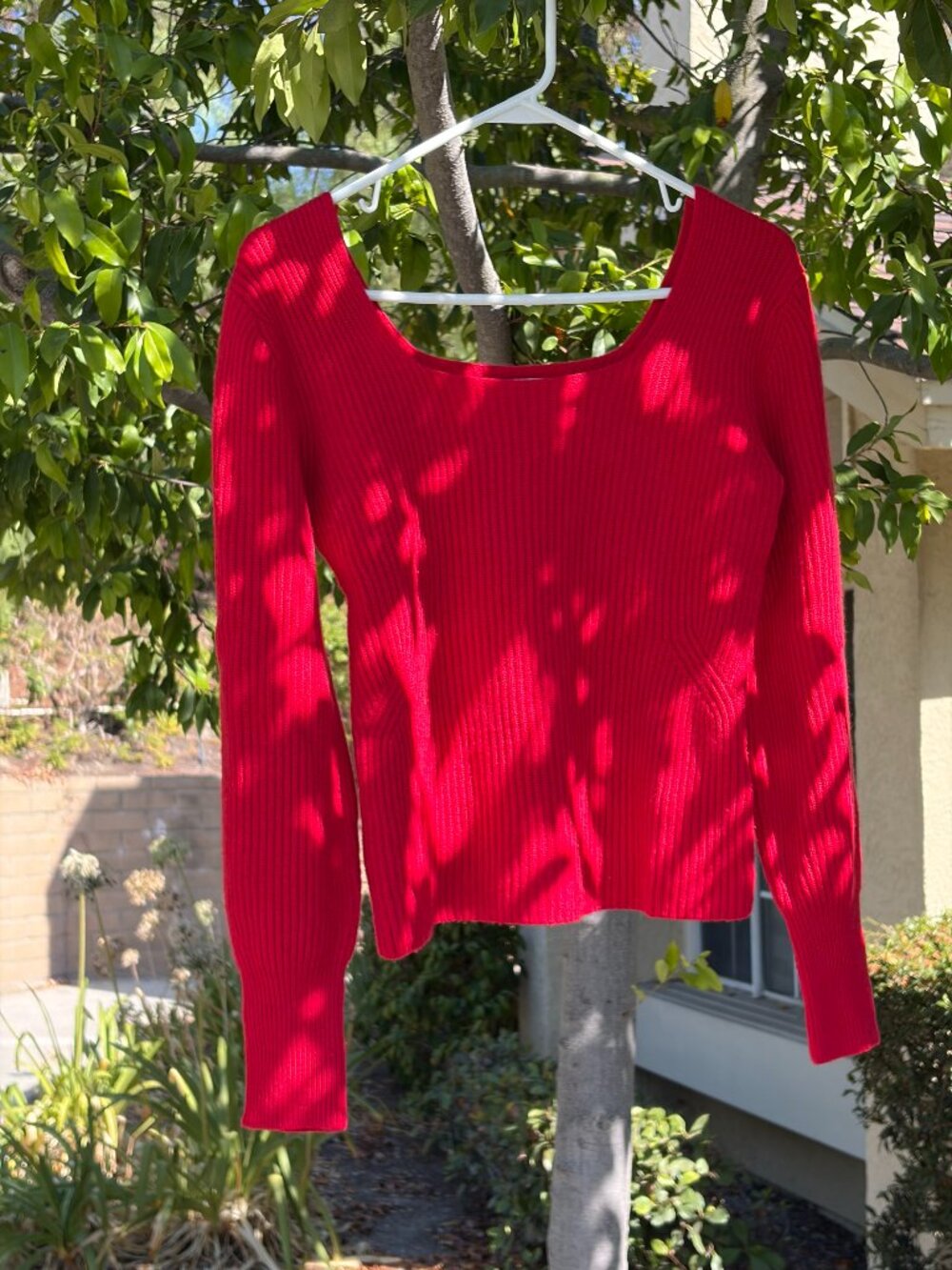 Madewell Red Square Neck Sweater